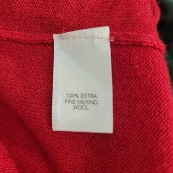 Turnbury Merino Wool Sweater Men's Sz Large Red Qtr Zip Long Sleeve Mock Co - Picture 9 of 11